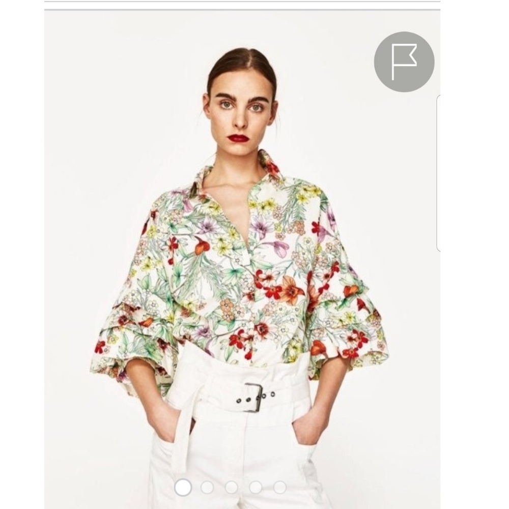 ZARA WOMAN FLORAL  BLOUSE